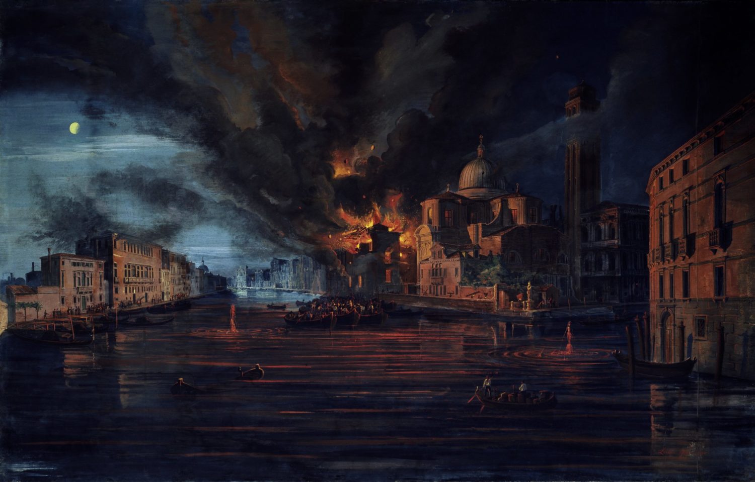 Der Brand der Scuola dei Morti bei San Geremia. Bombardement durch die Österreicher unter Graf Haynau ab 29. Juni 1849. Gemälde von Luigi Querena. Bildrechte: AKG-Images.